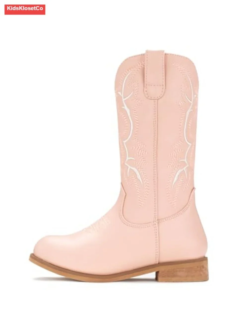 Girls Cowboy Boots PU Leather Mid Calf Western Boots